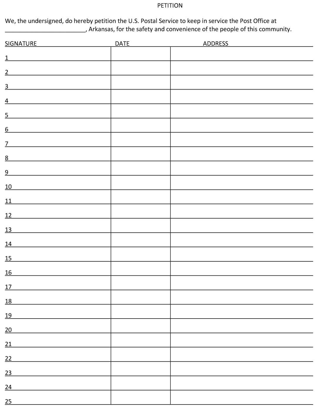 Petition Template | Write A Petition With Blank Petition Template