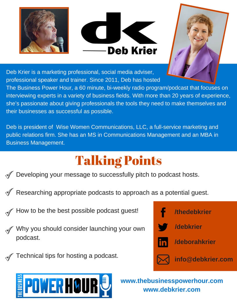 Podcast One Sheet – The Business Power Hour Throughout Business One Sheet Template