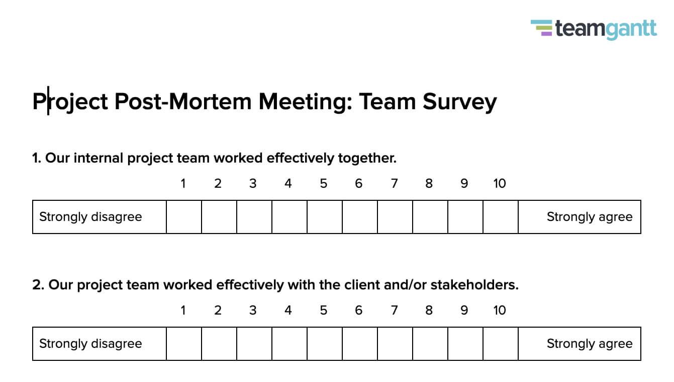 Post Mortem Meeting Template And Tips | Teamgantt With Business Post Mortem Template