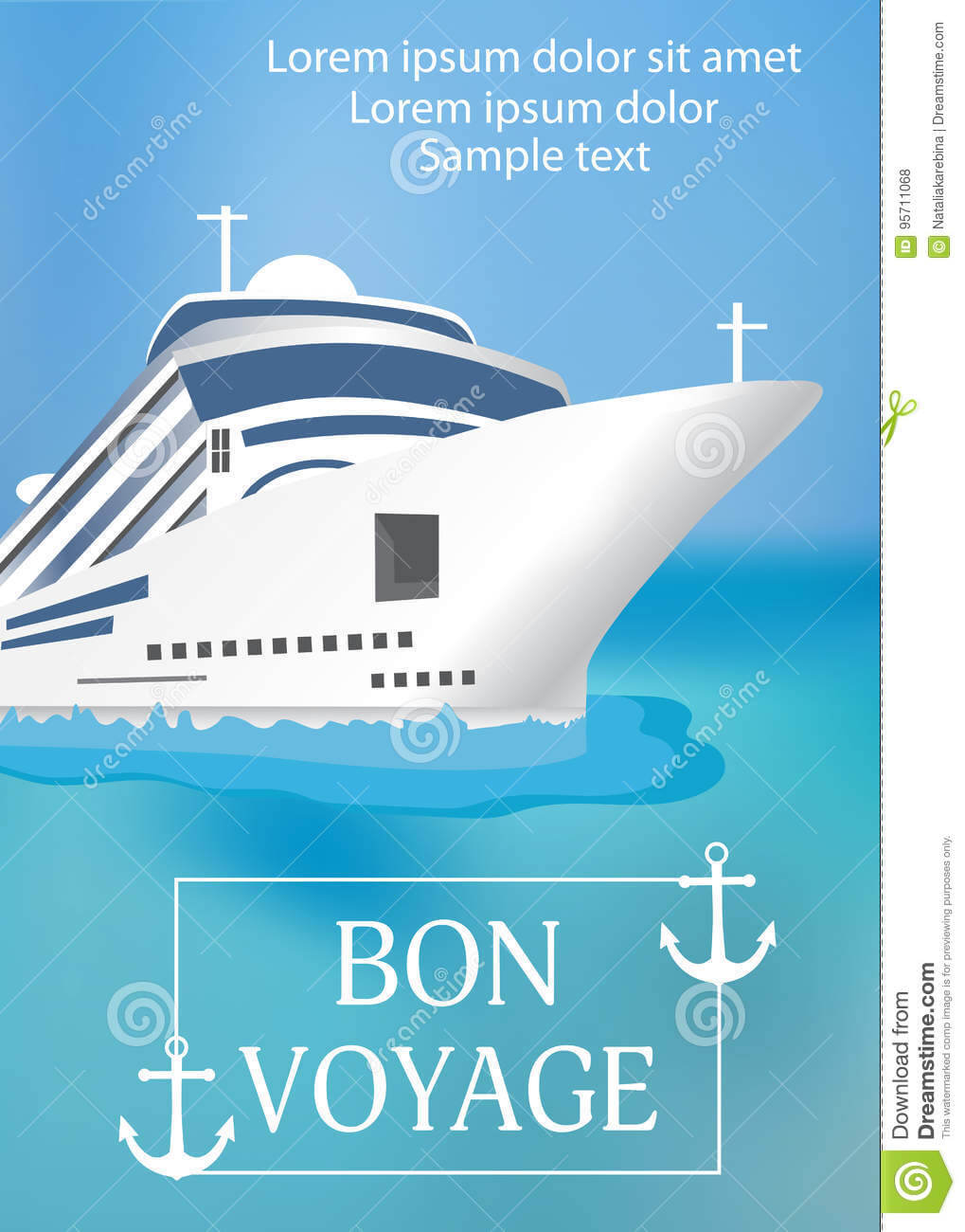 Poster Template Cruise Ship With «Bon Voyage» Headline With Regard To Bon Voyage Card Template