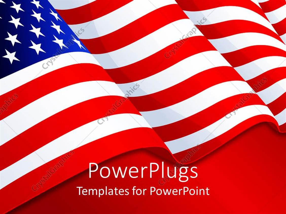 Powerpoint Template: American Flag Patriotic Background With Inside American Flag Powerpoint Template