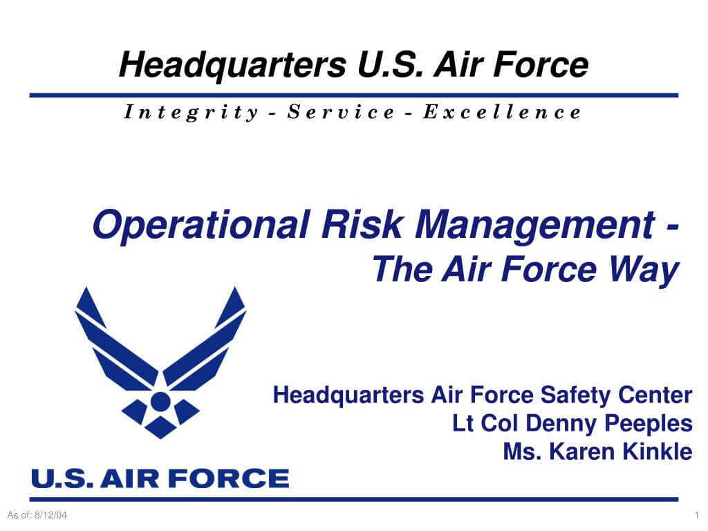 Ppt - Operational Risk Management - The Air Force Way Throughout Air Force Powerpoint Template