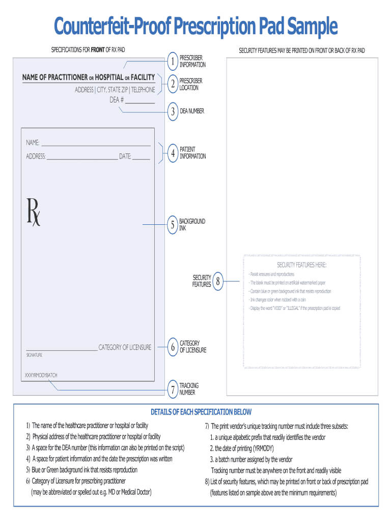 Prescription Pad Template - Fill Online, Printable, Fillable Regarding Blank Prescription Form Template