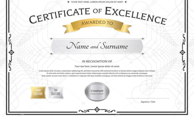 Printable Award Ribbon Templates | Certificate Of Excellence within Award Of Excellence Certificate Template