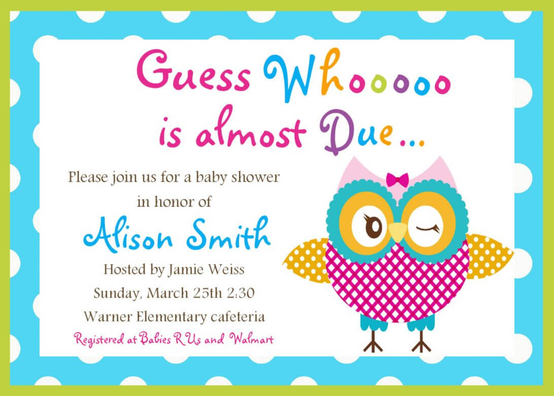 Printable Baby Shower Invitations Free Woodland Themed With For Baby Shower Invitation Templates For Word