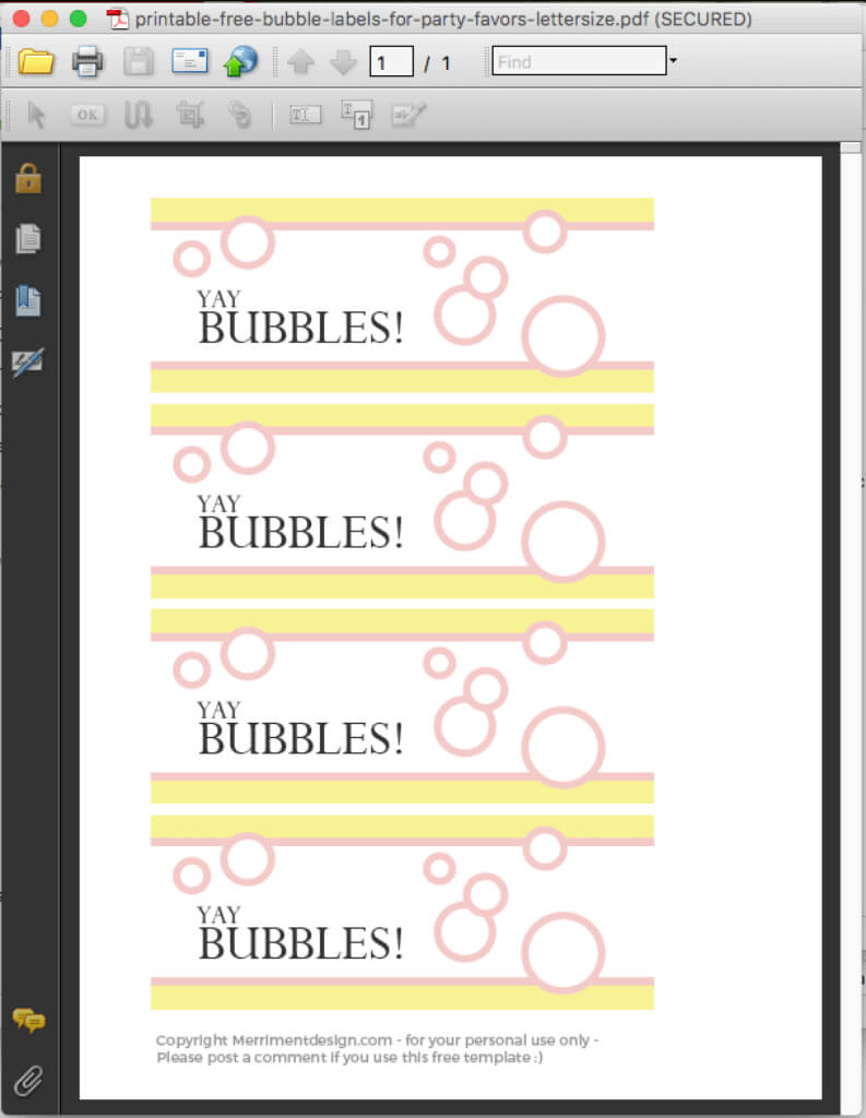 Printable Free Bubble Labels For Party Favors – Merriment Design Inside Bubble Bottle Label Template