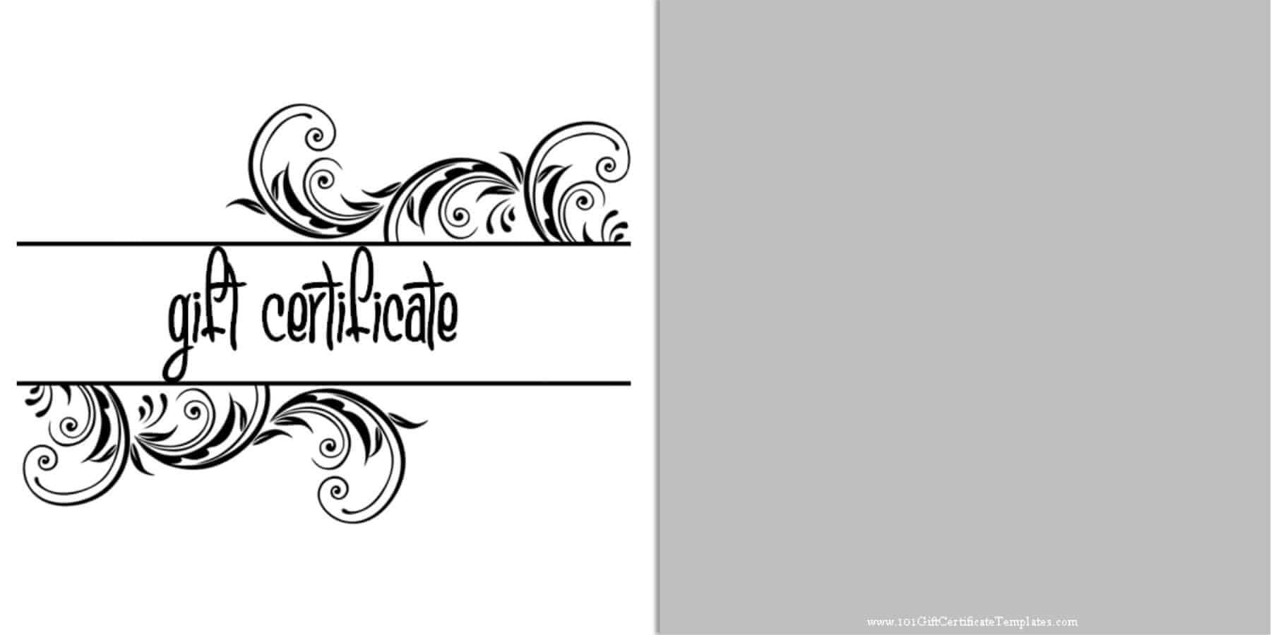 Printable Gift Certificate Templates Within Black And White Gift Certificate Template Free