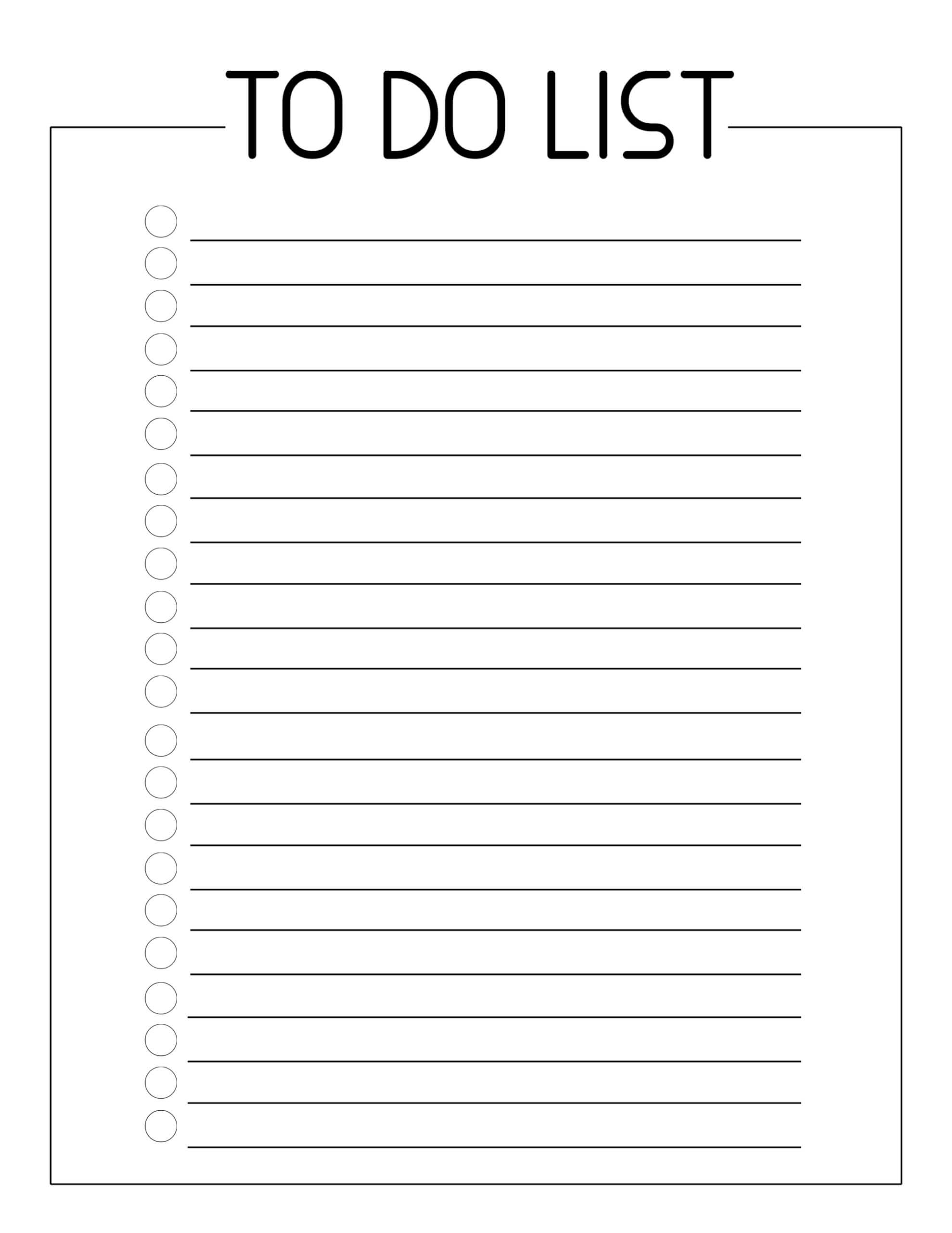 Printable List - Colona.rsd7 Inside Blank To Do List Template
