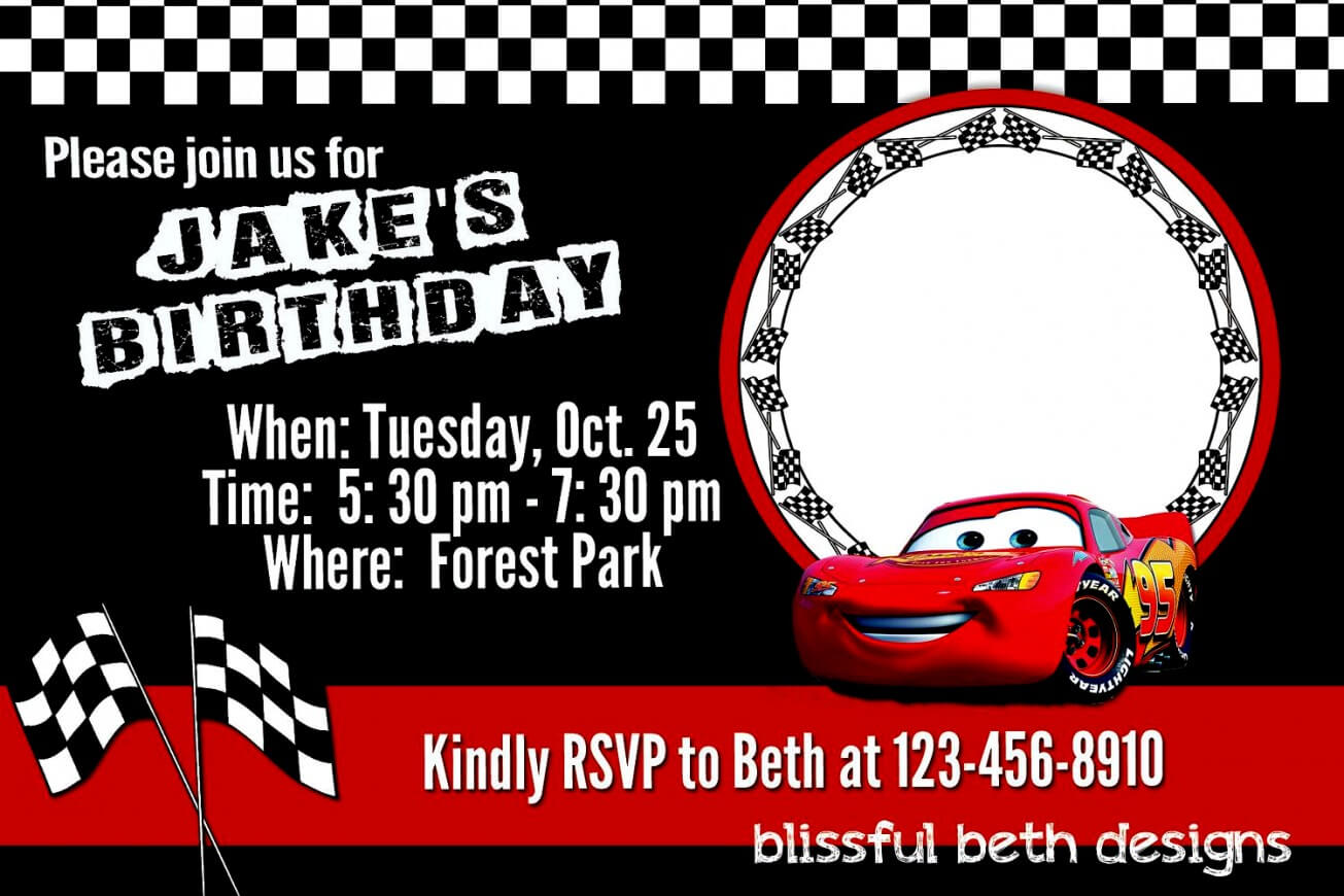 Printable Race Car Birthday Invitation Template Free With Cars Birthday Banner Template