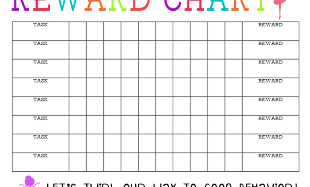 Printable Reward Chart - The Girl Creative intended for Blank Reward Chart Template