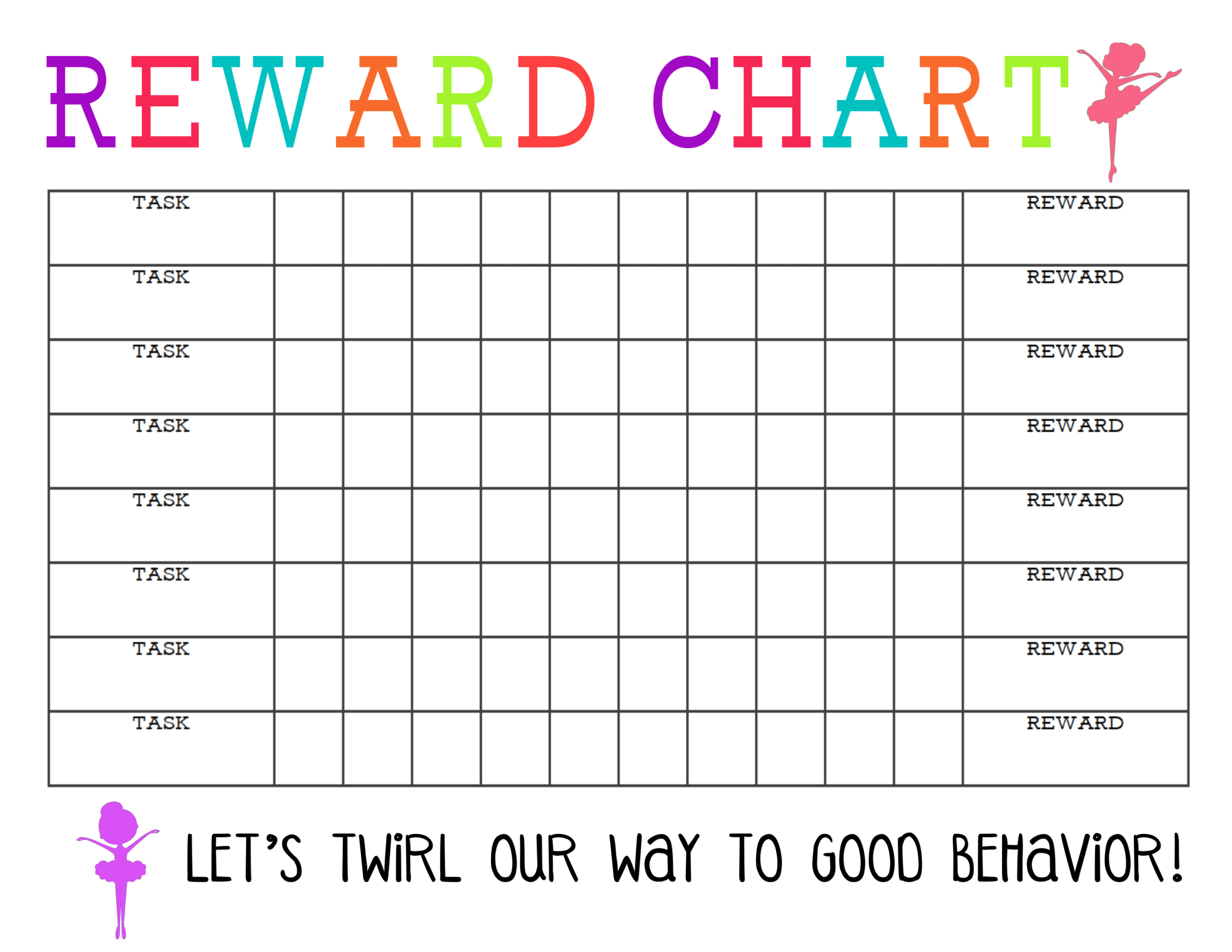 Printable Reward Chart - The Girl Creative Intended For Blank Reward Chart Template