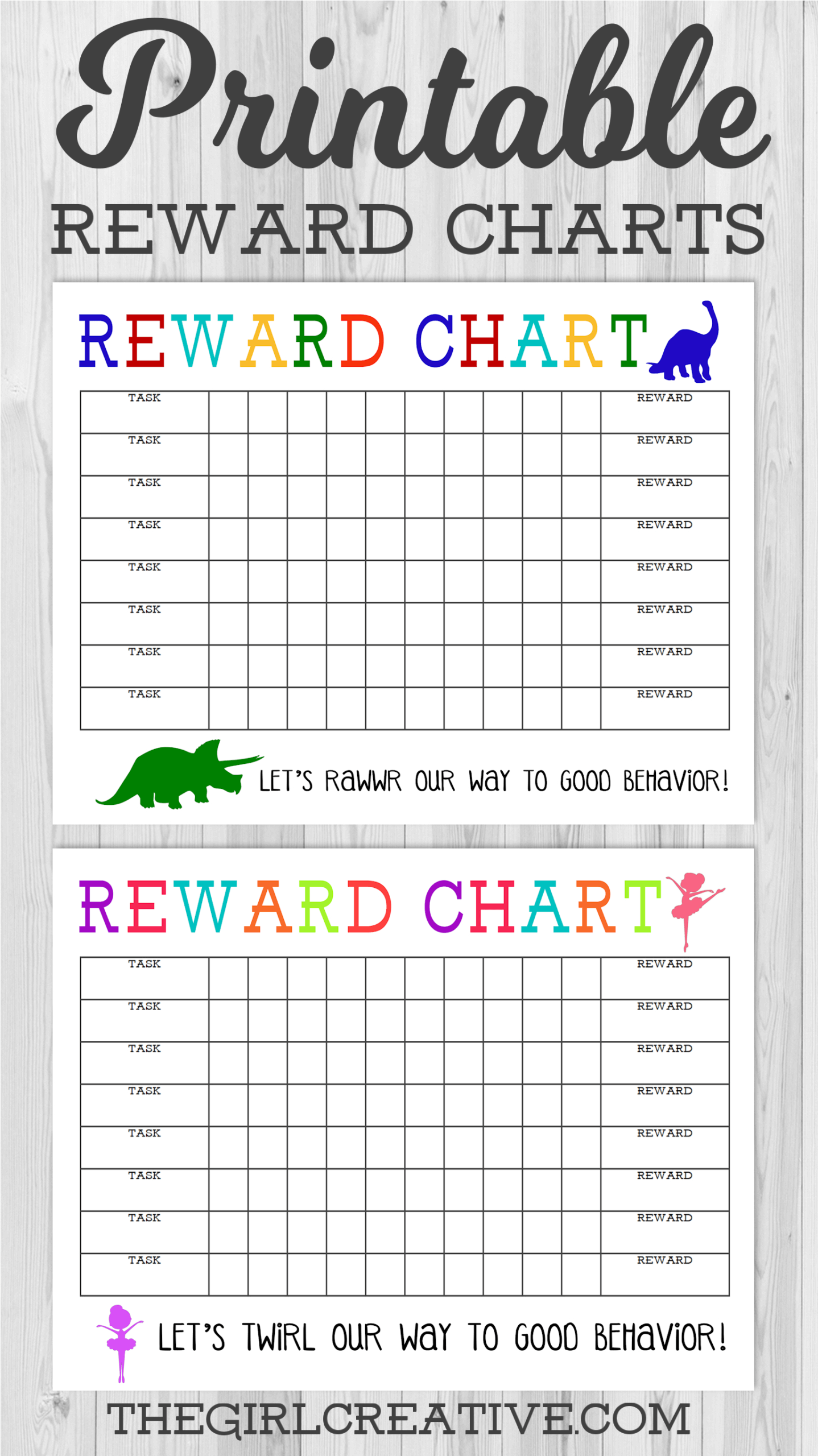 Printable Reward Chart – The Girl Creative Pertaining To Blank Reward Chart Template