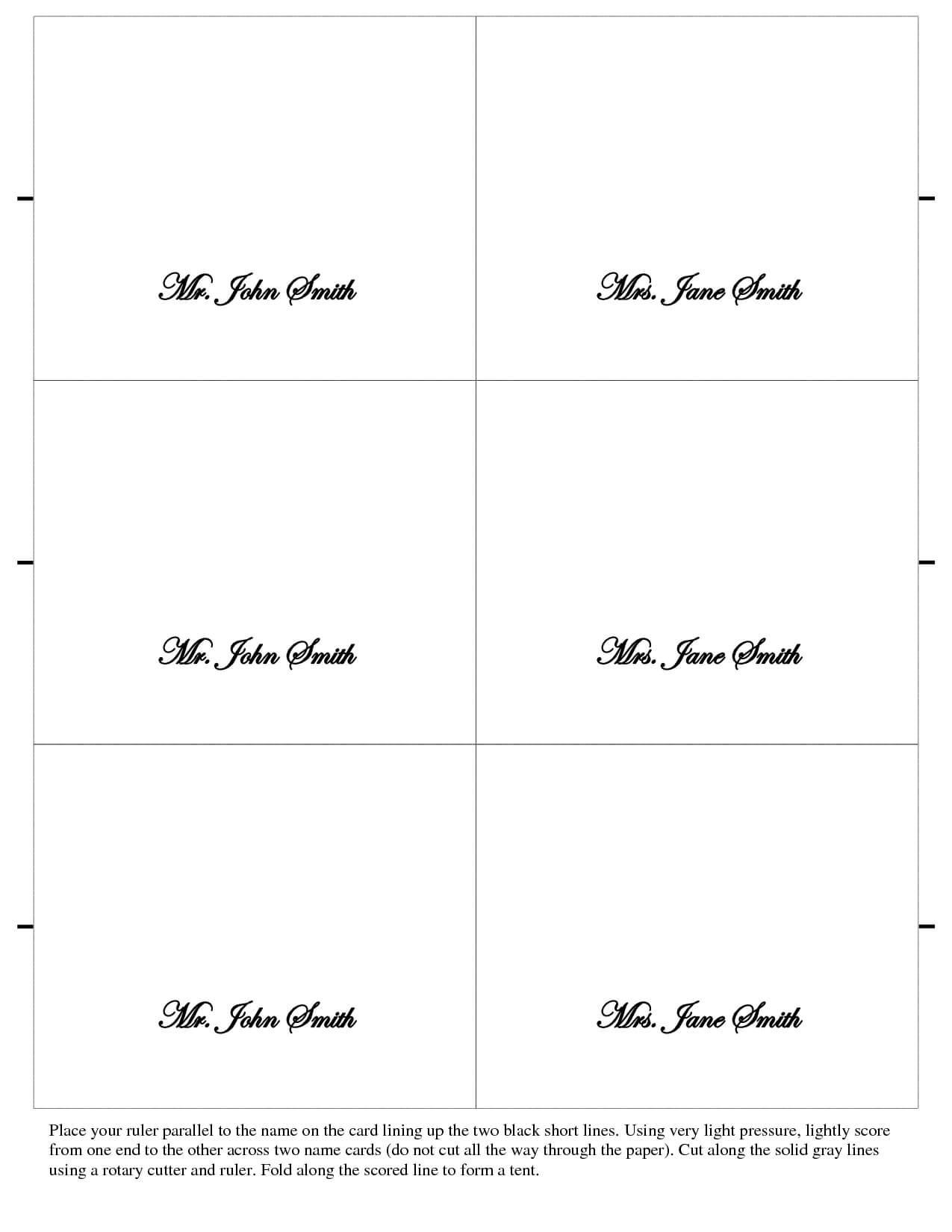 Printable Wedding Place Cards Template ] – Wedding Place Intended For Card Folding Templates Free