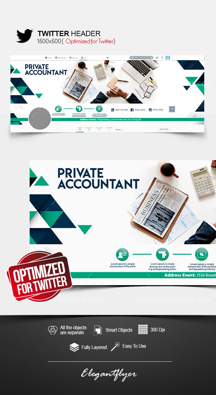 Private Accountant – Free Twitter Header Psd Template – In Accounting Flyer Templates