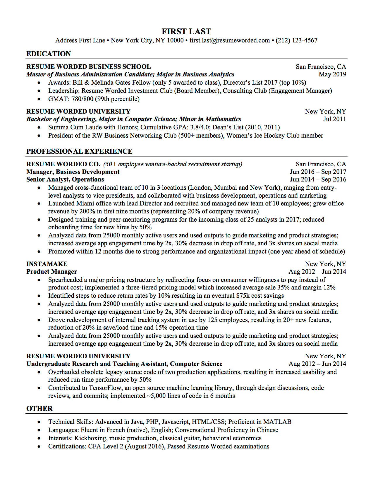 Professional Ats Resume Templates For Experienced Hires And Intended For Ats Friendly Resume Template