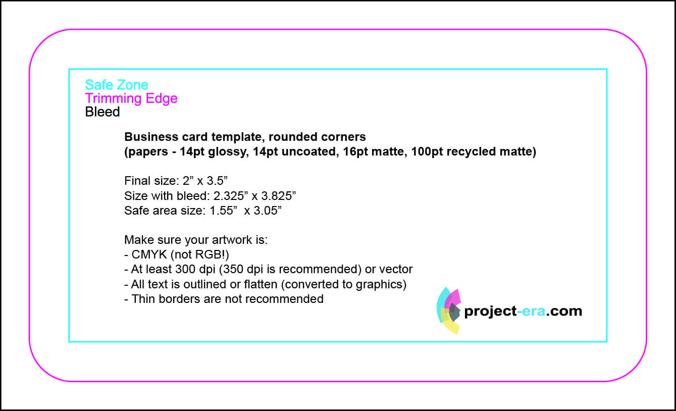 Project Era – Print & Design Services – Print Templates Within Business Card Size Photoshop Template