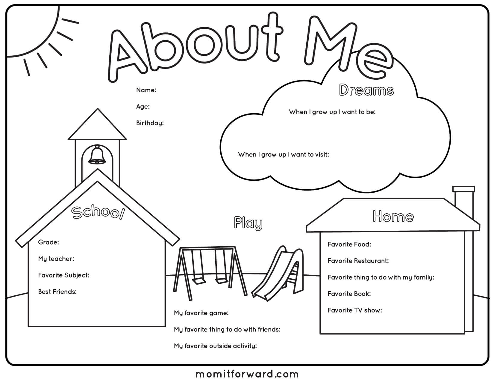 Punchy All About Me Printable Worksheets | Leslie Website Pertaining To All About Me Book Template