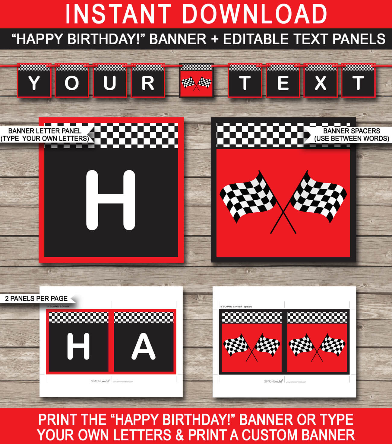 Race Car Party Banner Template – Red Within Cars Birthday Banner Template