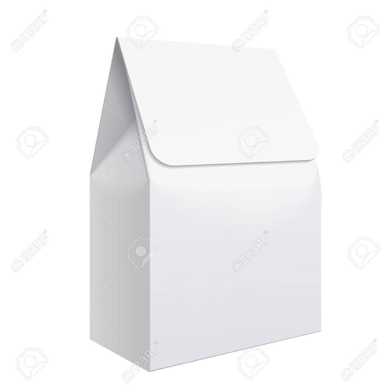 Realistic White Blank Template Packaging For Food. Food Packing.. With Regard To Blank Packaging Templates