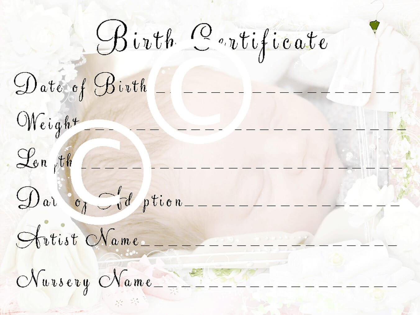 Reborn Birth Certificate Template Free Throughout Baby Doll Birth Certificate Template