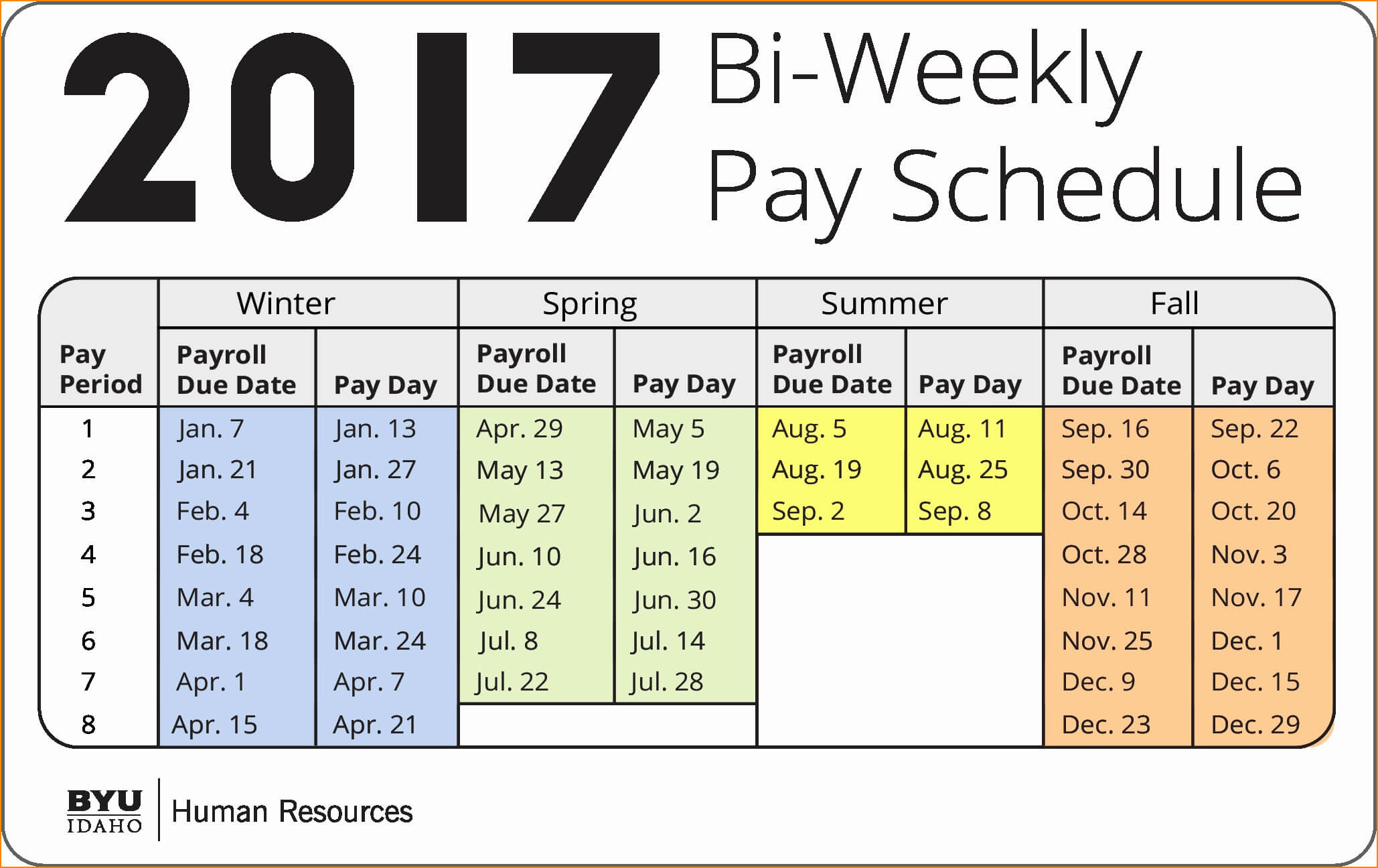 Reference 2017 Biweekly Payroll Calendar Template Excel Inside 2017 Biweekly Payroll Calendar Template