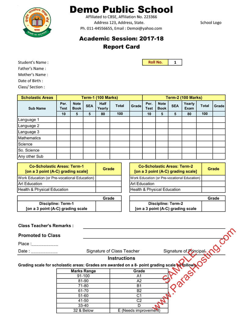 Report Card Format – Colona.rsd7 For Character Report Card Template