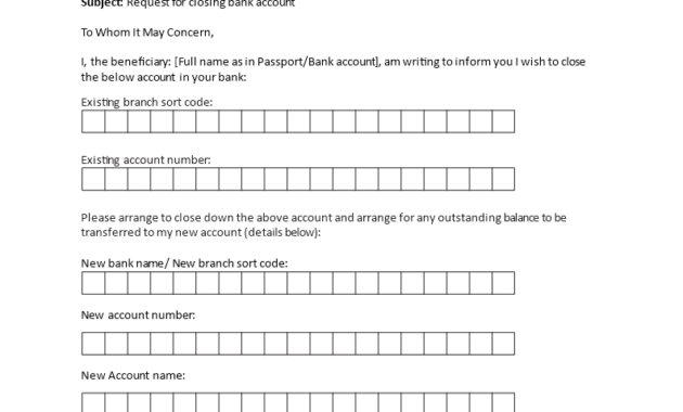 Request Letter For Closing Bank Account | Templates At with Account Closure Letter Template