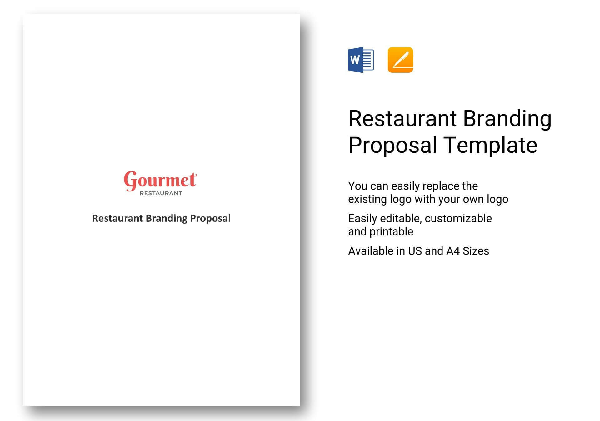 Restaurant Branding Proposal Template In Word, Apple Pages In Branding Proposal Template