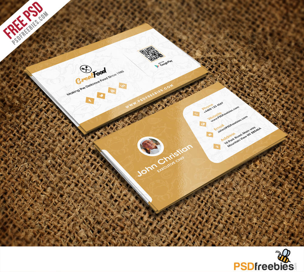 Restaurant Chef Business Card Template Free Psd With Business Card Maker Template
