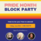 Retro Pride Block Party Event Flyer Template Regarding Block Party Flyer Template
