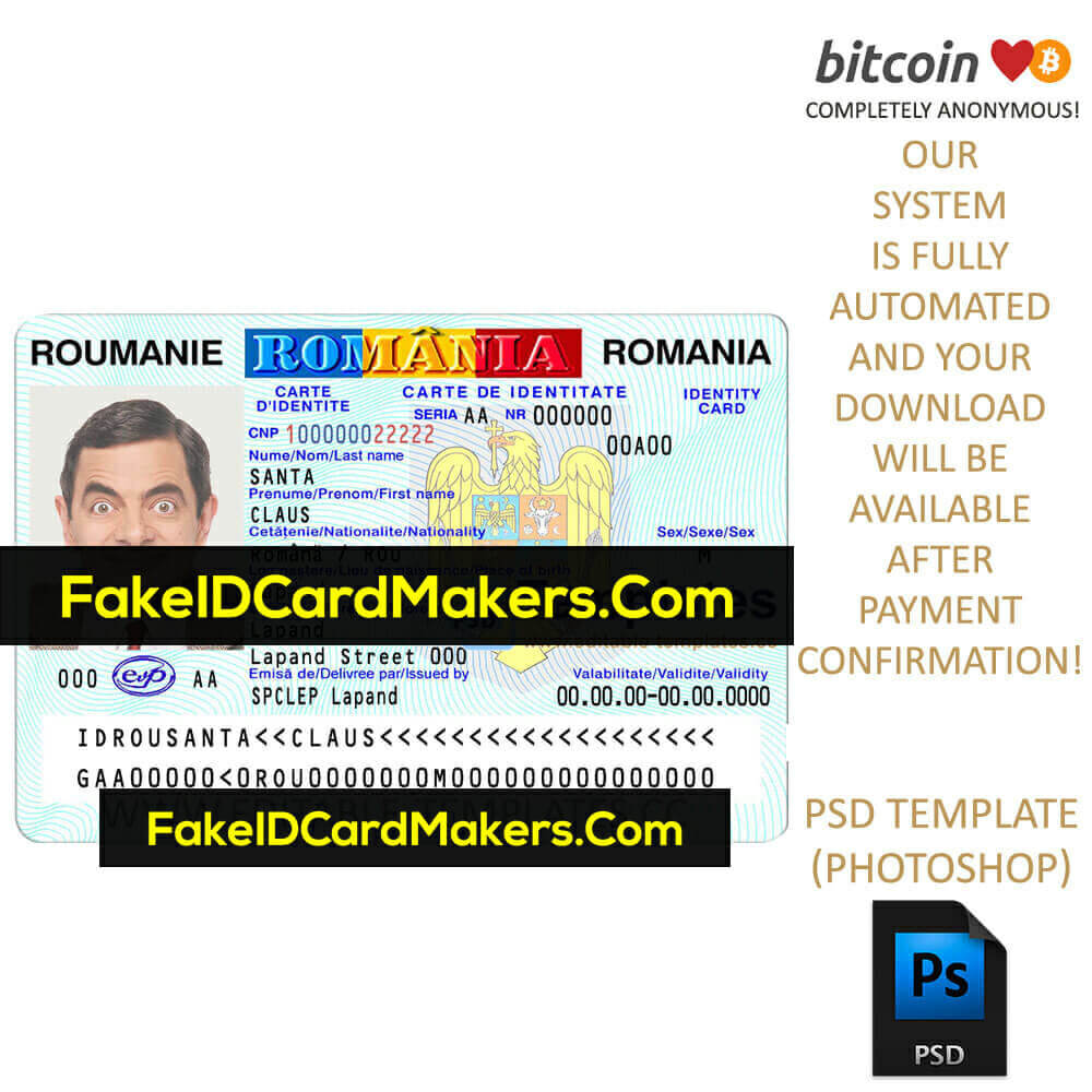 Romanian Id Card Template Psd Editable Fake Download Regarding Blank Drivers License Template