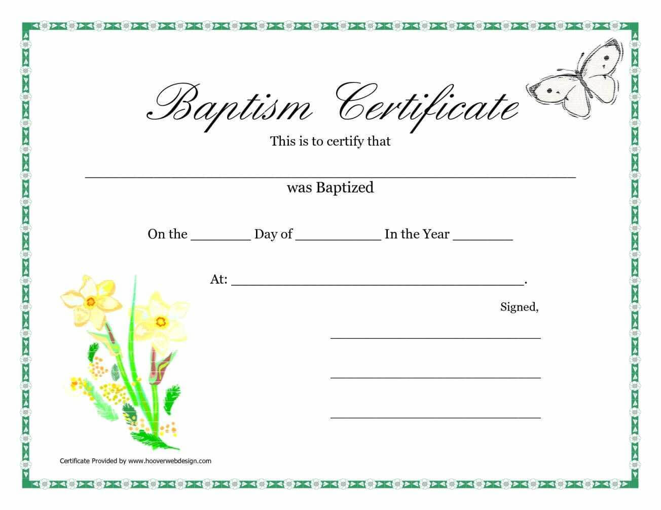 Sample Baptism Certificate Templates – Sample Certificate Inside Baptism Certificate Template Download