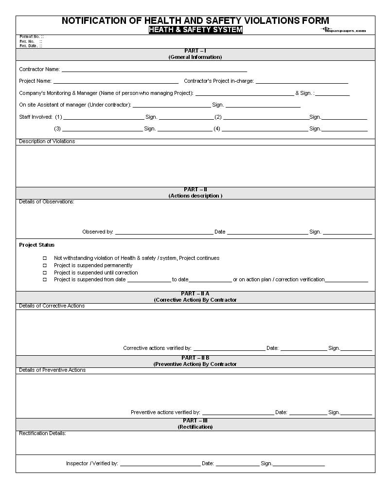 Sample Monthly Health And Safety Report Format Annual Inside Annual Health And Safety Report Template
