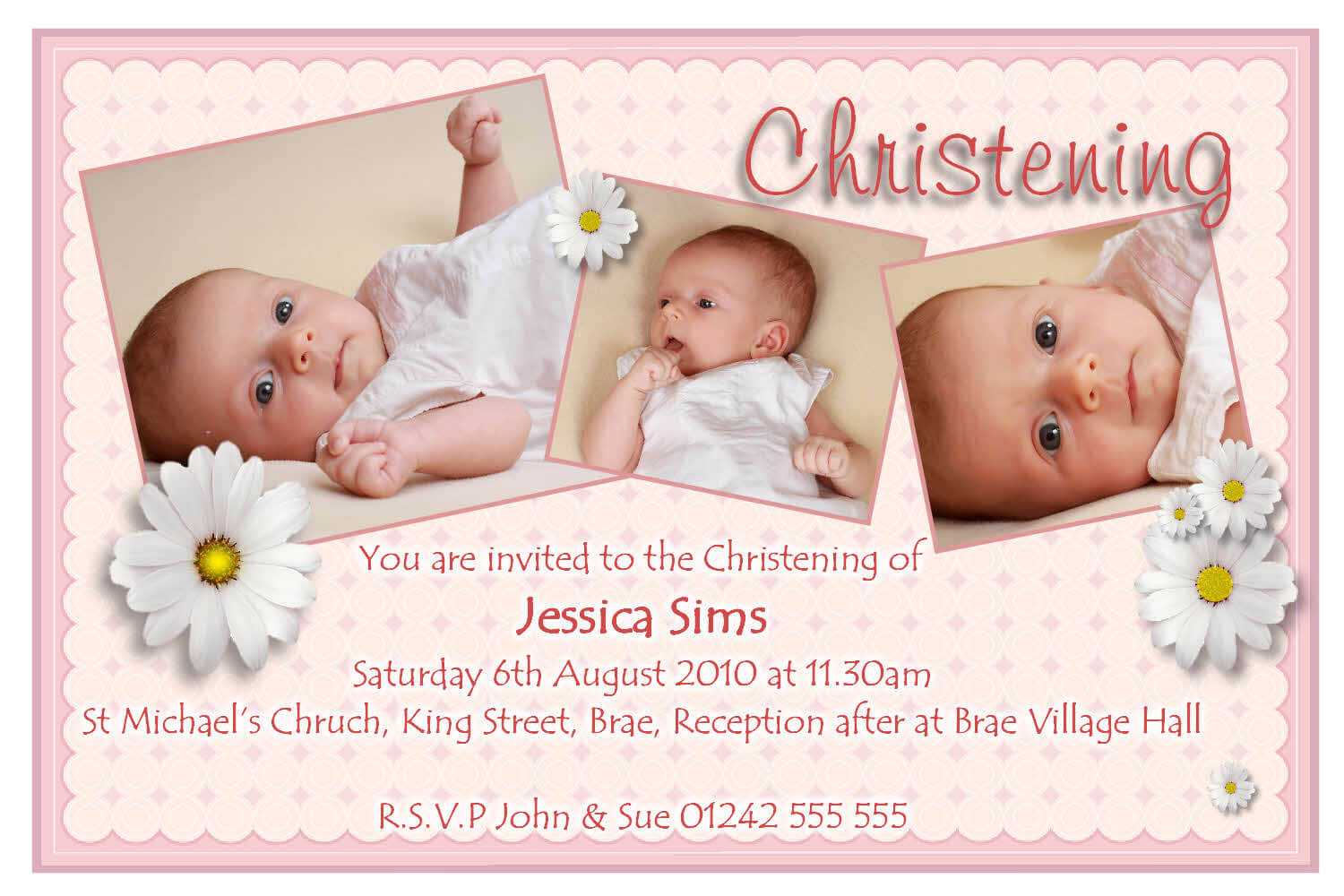 Samples Christening Invitations Throughout Baptism Invitation Card Template
