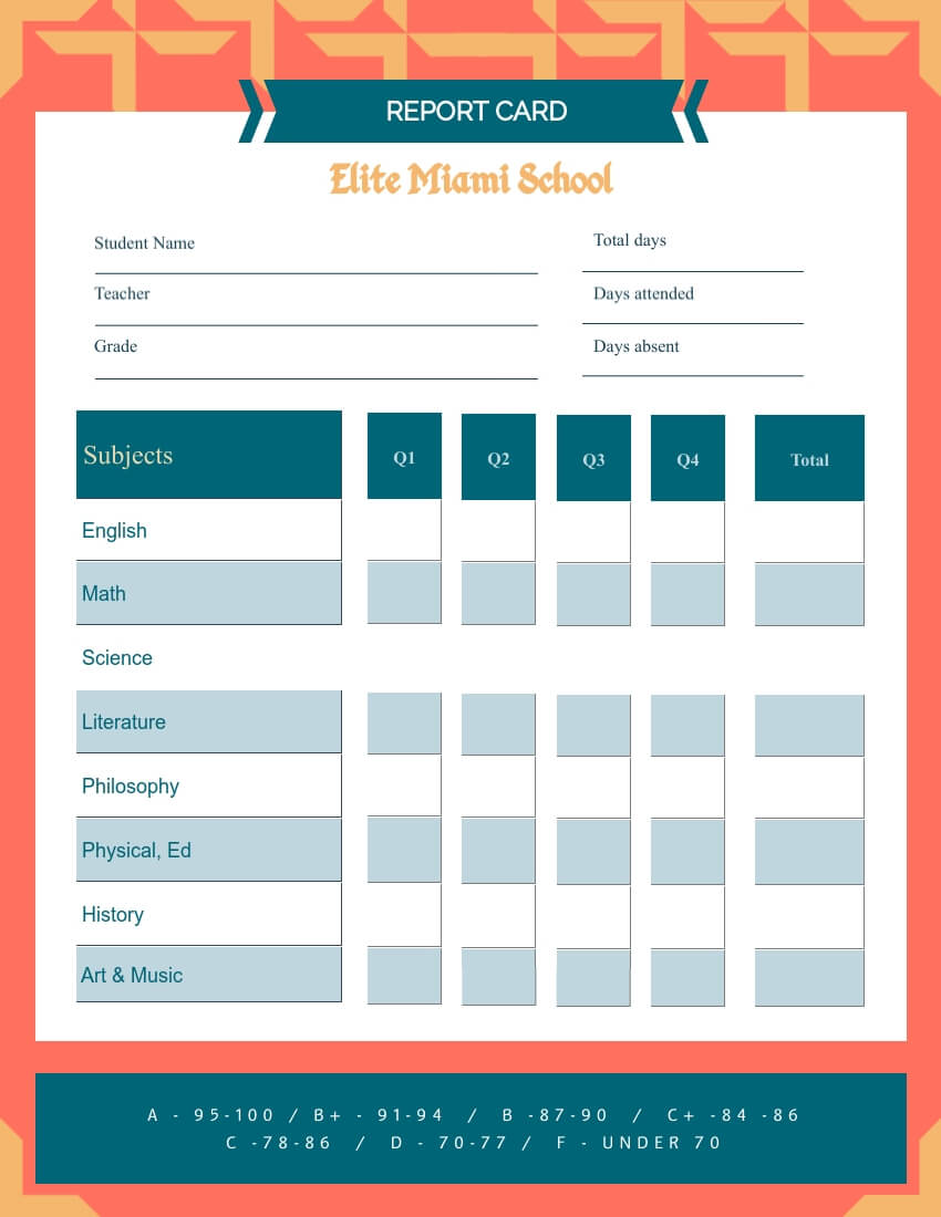 School Report Card Template – Visme Intended For Boyfriend Report Card Template