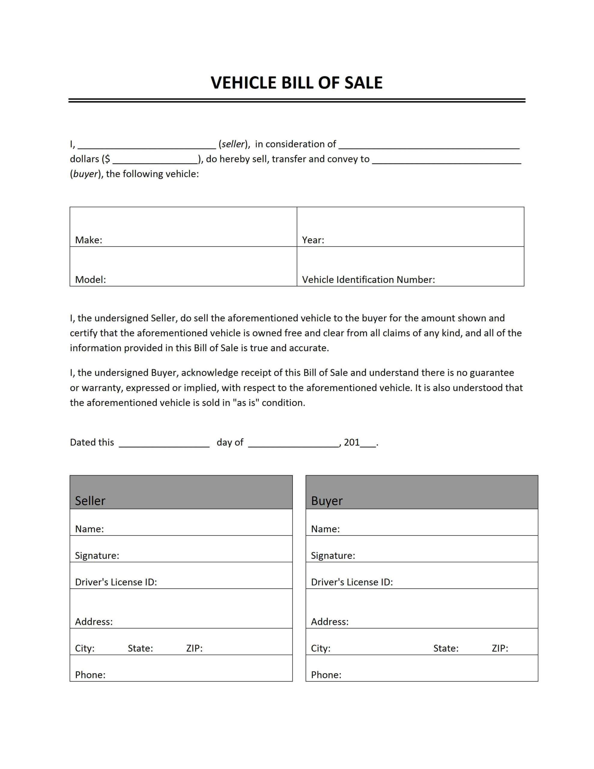 Sell Car Document – Colona.rsd7 With Auto Bill Of Sale Template