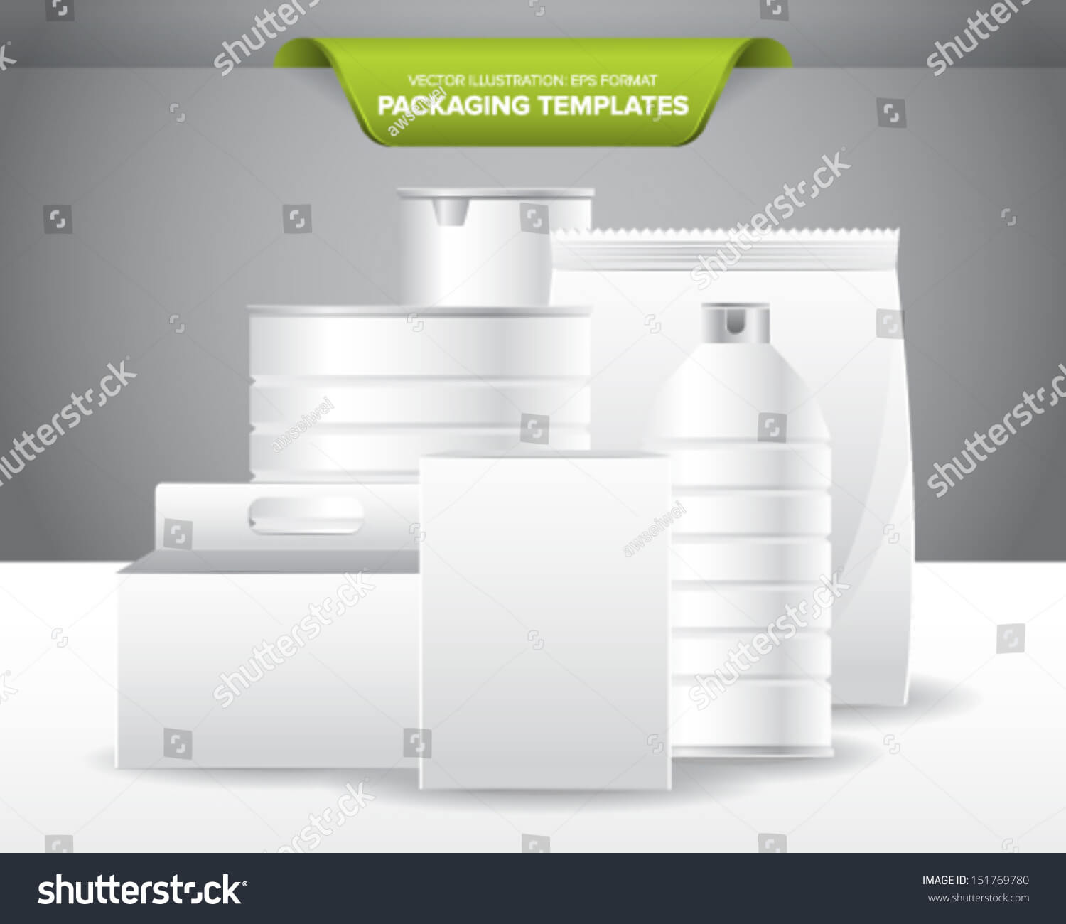 Set Empty Blank Packaging Templates Food Stock Image Throughout Blank Packaging Templates