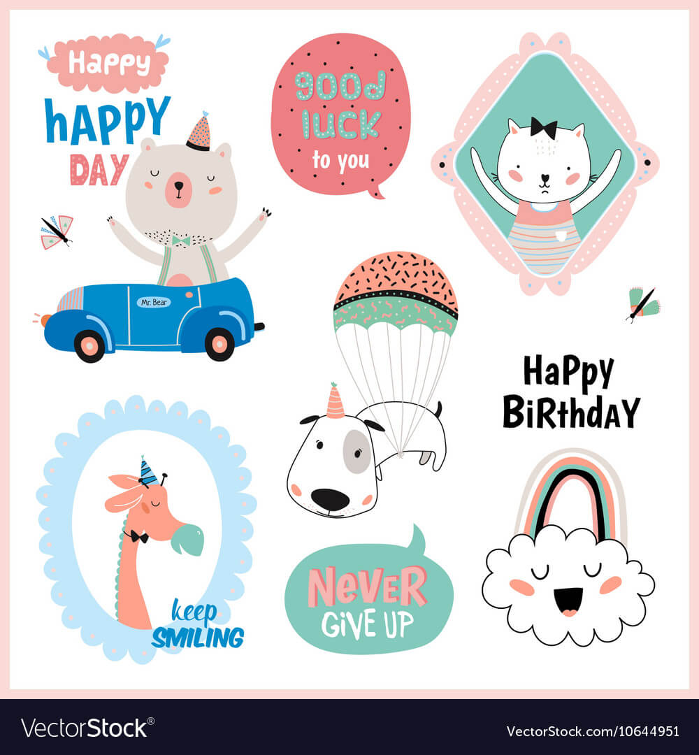 Set Of Birthday Cards Gift Tags Labels For Birthday Labels Template Free