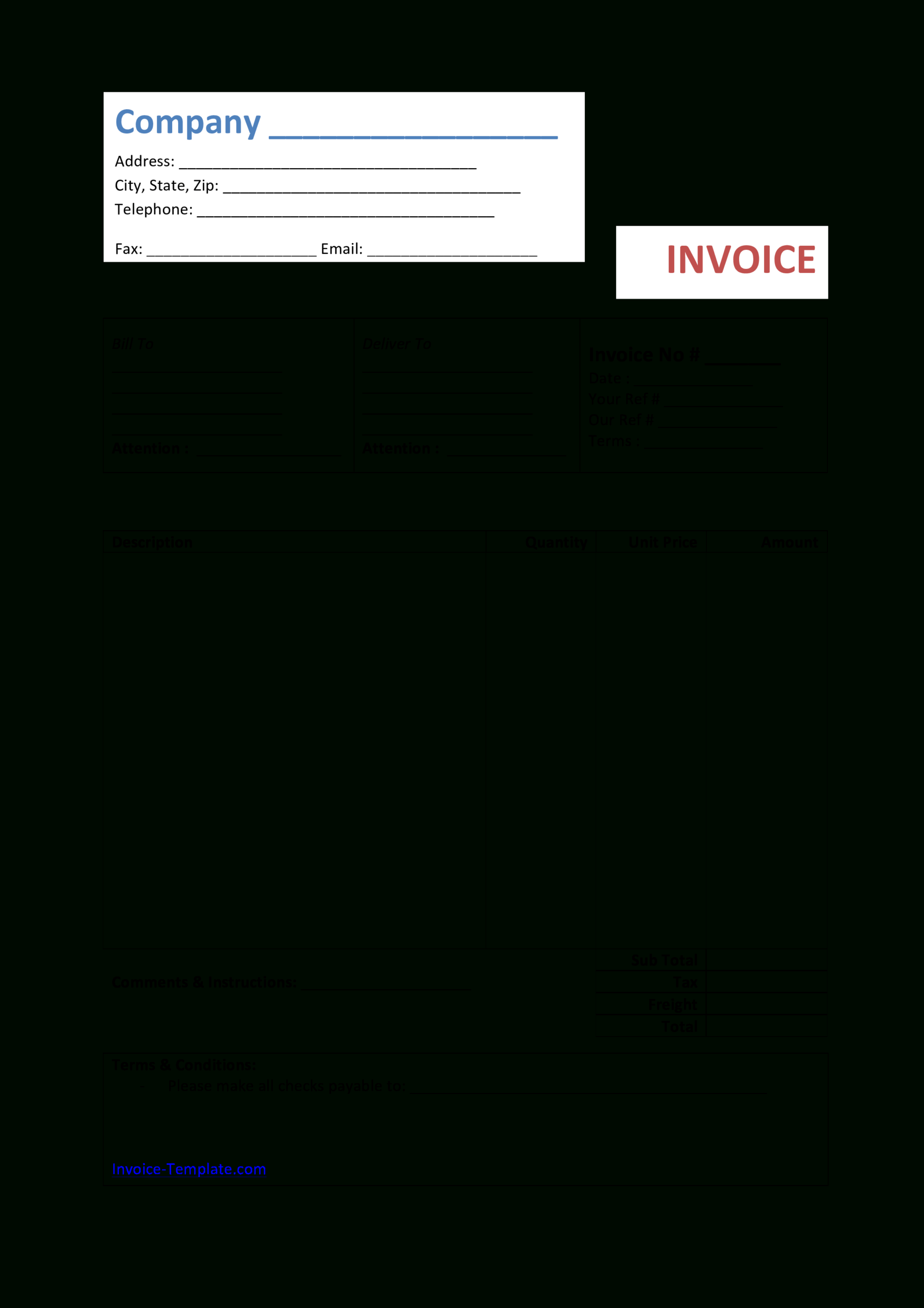 Simple Bakery Invoice | Templates At Allbusinesstemplates Inside Bakery Invoice Template