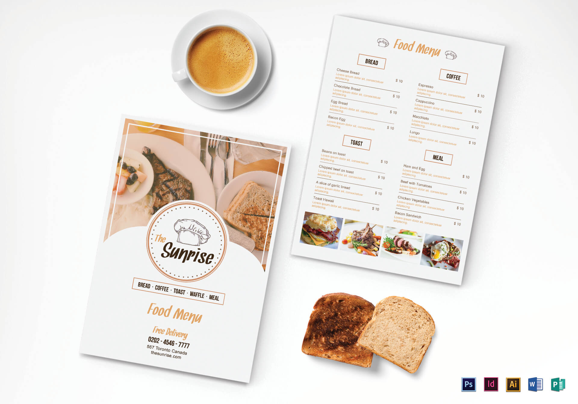 Simple Breakfast Menu Template Intended For Breakfast Menu Template Word