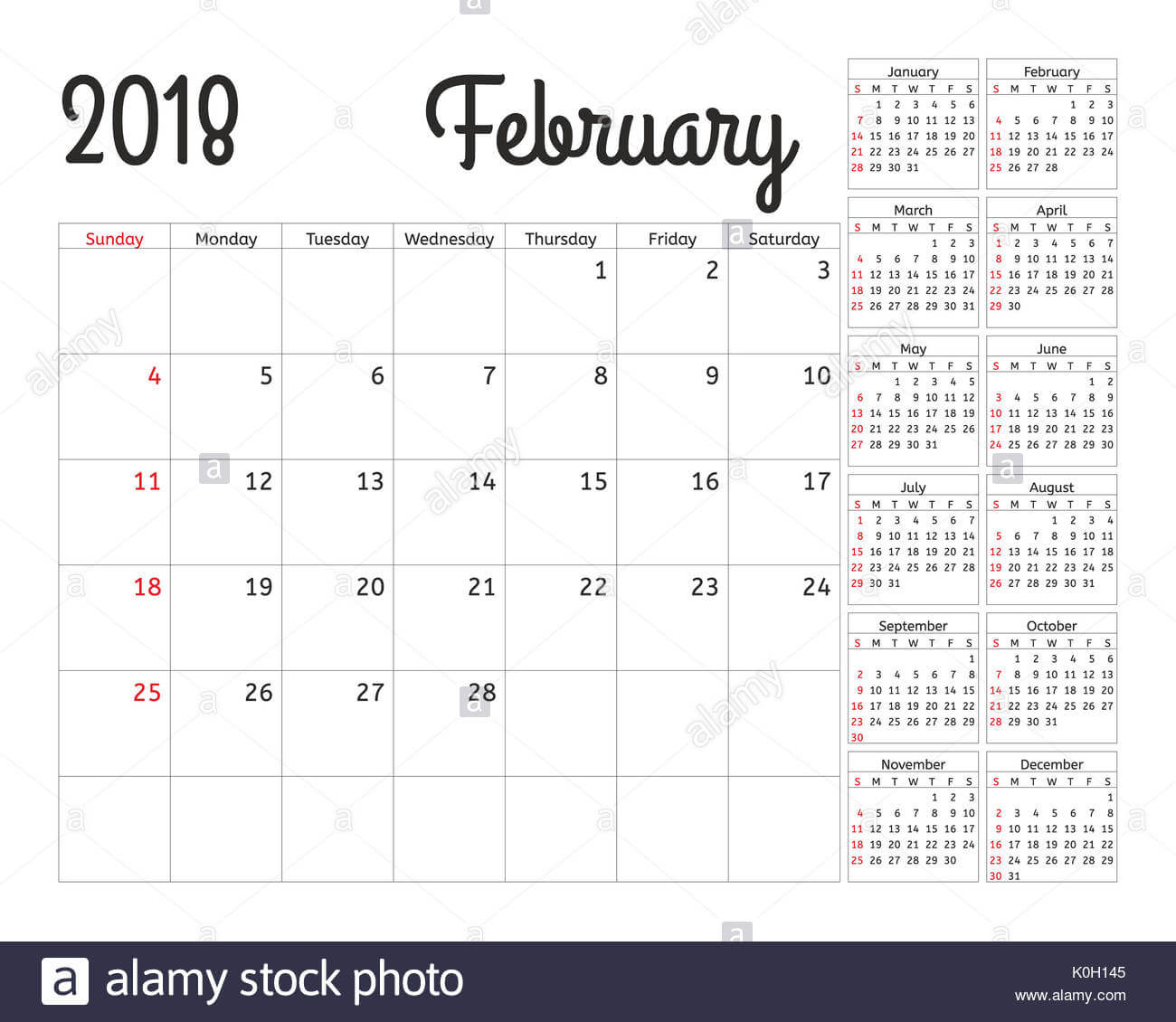 Simple Calendar Planner For 2018 Year. Calendar Planning In 12 Week Year Templates