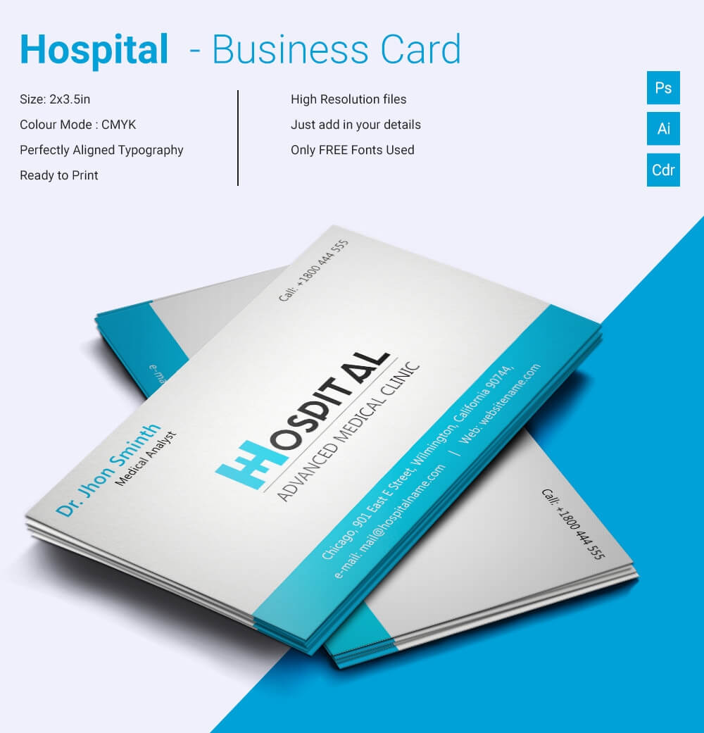 Simple Hospital Business Card Template | Free & Premium Regarding Calling Card Free Template
