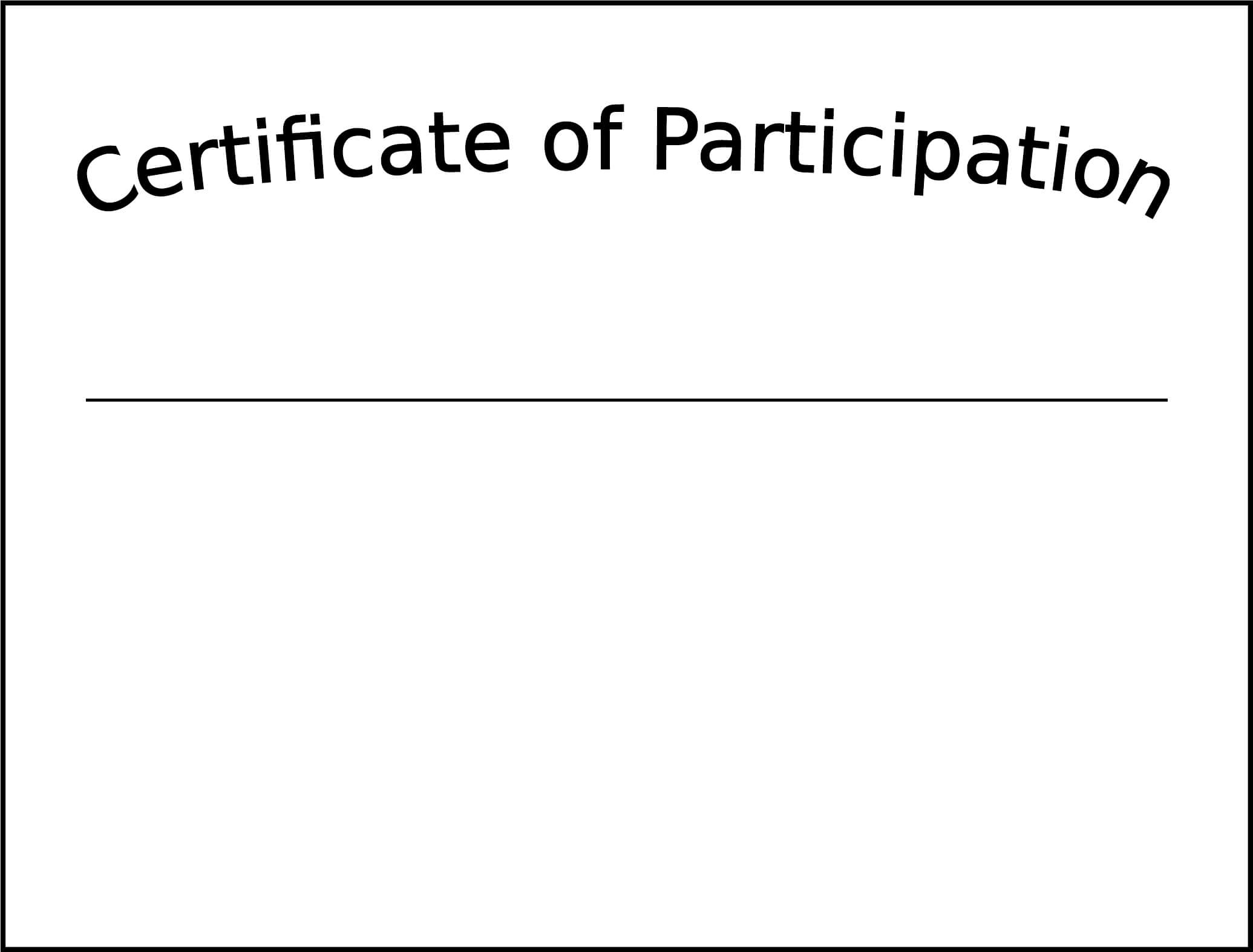 Simple Participation Certificate Template Free Download Within Certification Of Participation Free Template