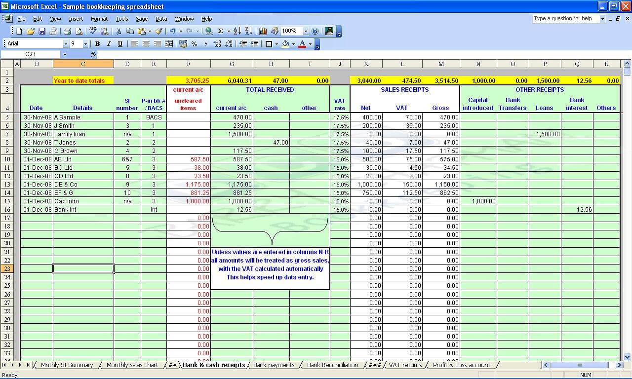 Small Business Income And Expenses Spreadsheet Plan Expense Regarding Bookkeeping For A Small Business Template
