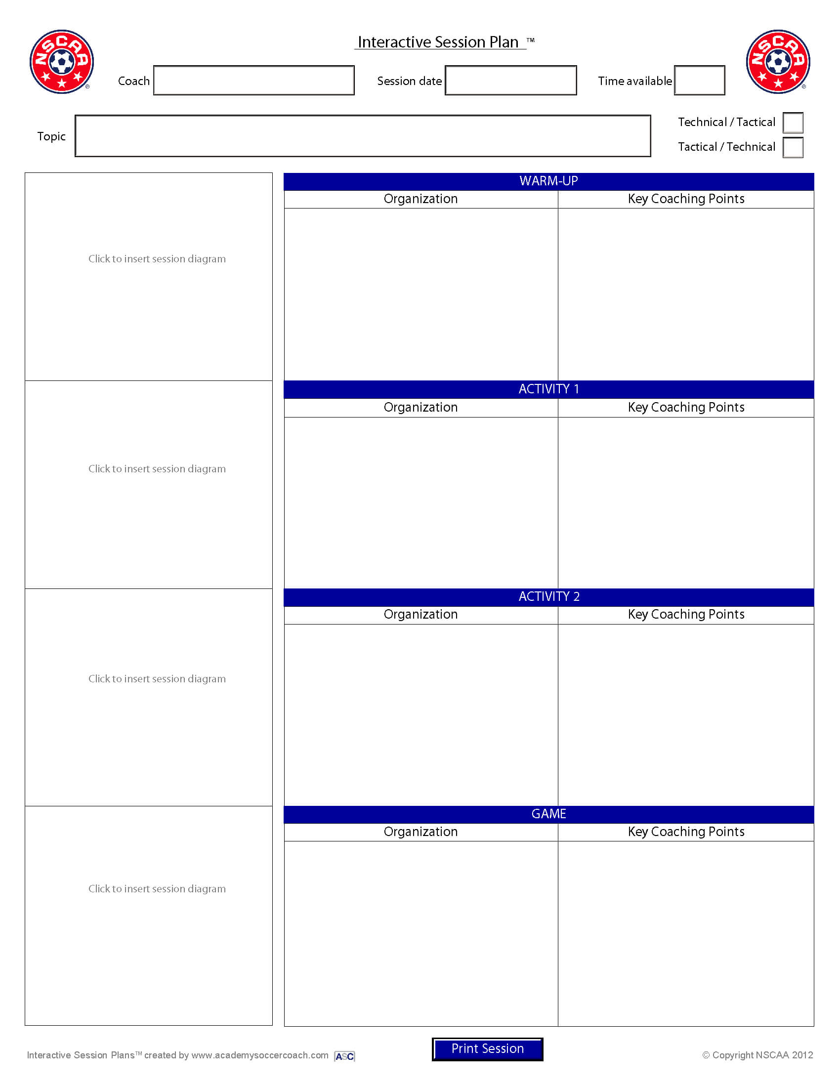 Soccer Coach Template – Colona.rsd7 Pertaining To Blank Hockey Practice Plan Template