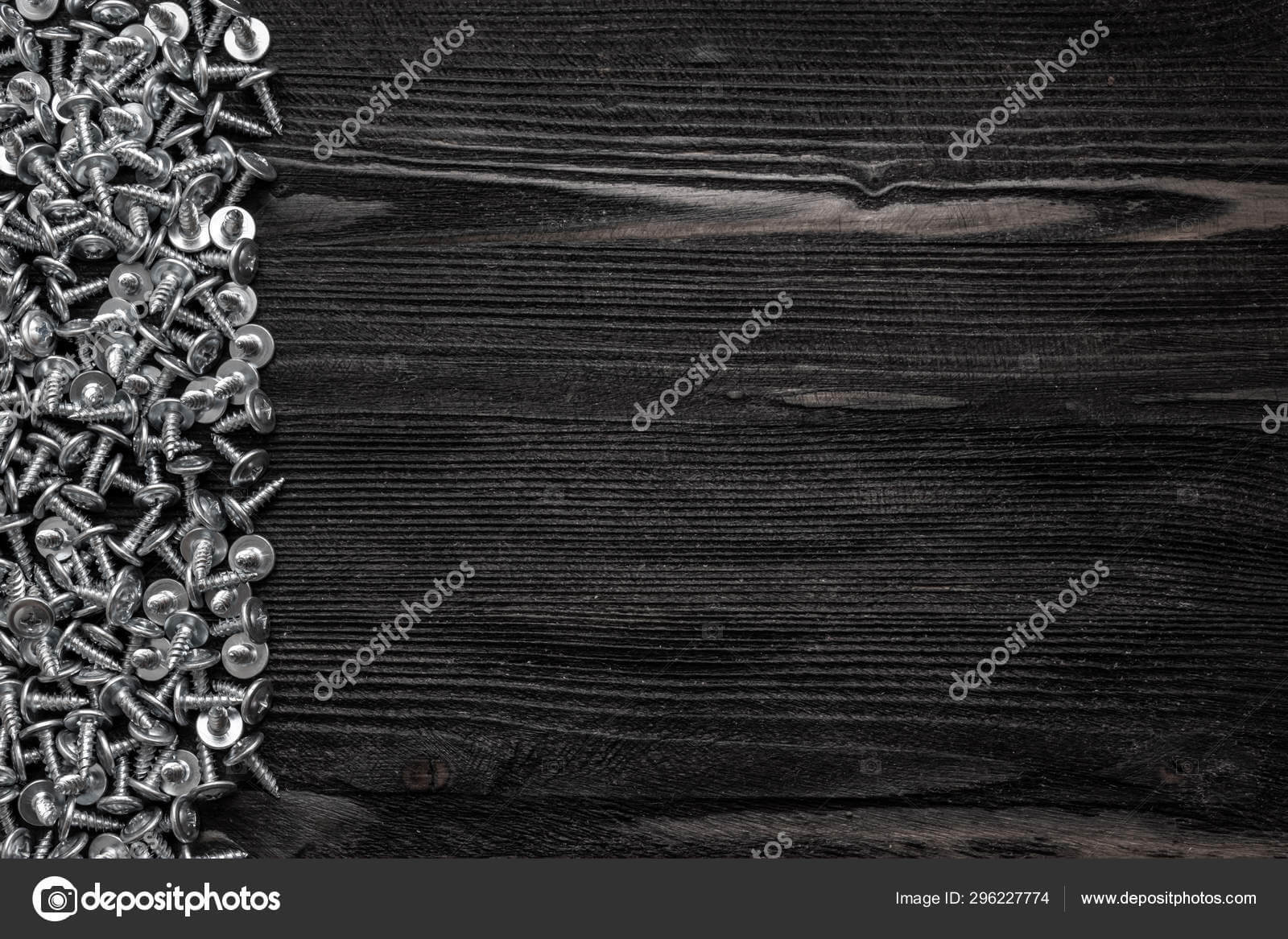 Some Wood Crews On Dark Wooden Desk Board Surface. Top View Pertaining To Borderless Certificate Templates