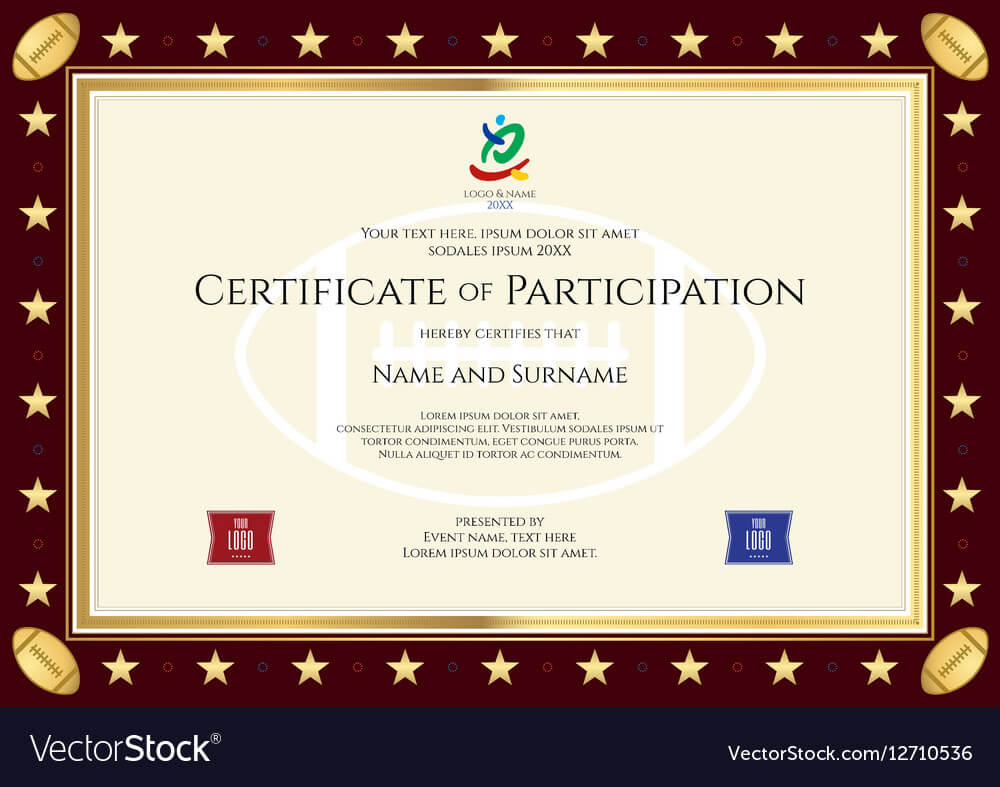 Sport Theme Certification Participation Template With Regard To Certification Of Participation Free Template