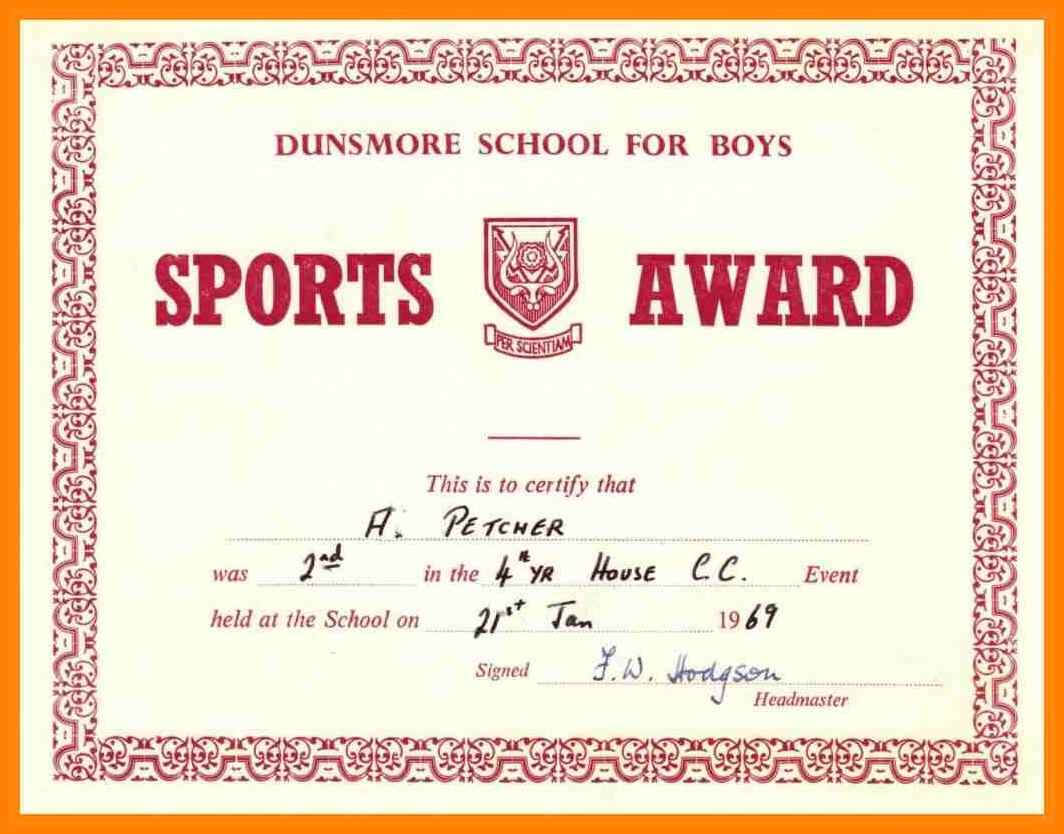 Sports Certificate Model – Colona.rsd7 With Regard To Athletic Certificate Template