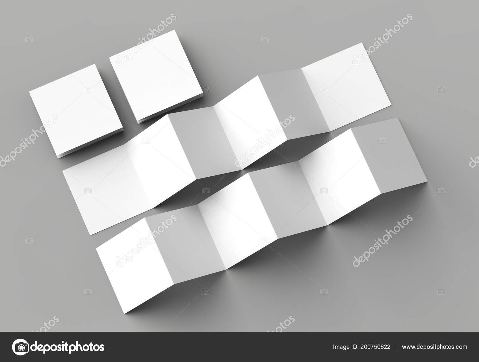 Square Z Fold Brochure | Page Leaflet Panel Accordion Fold With 12 Page Brochure Template
