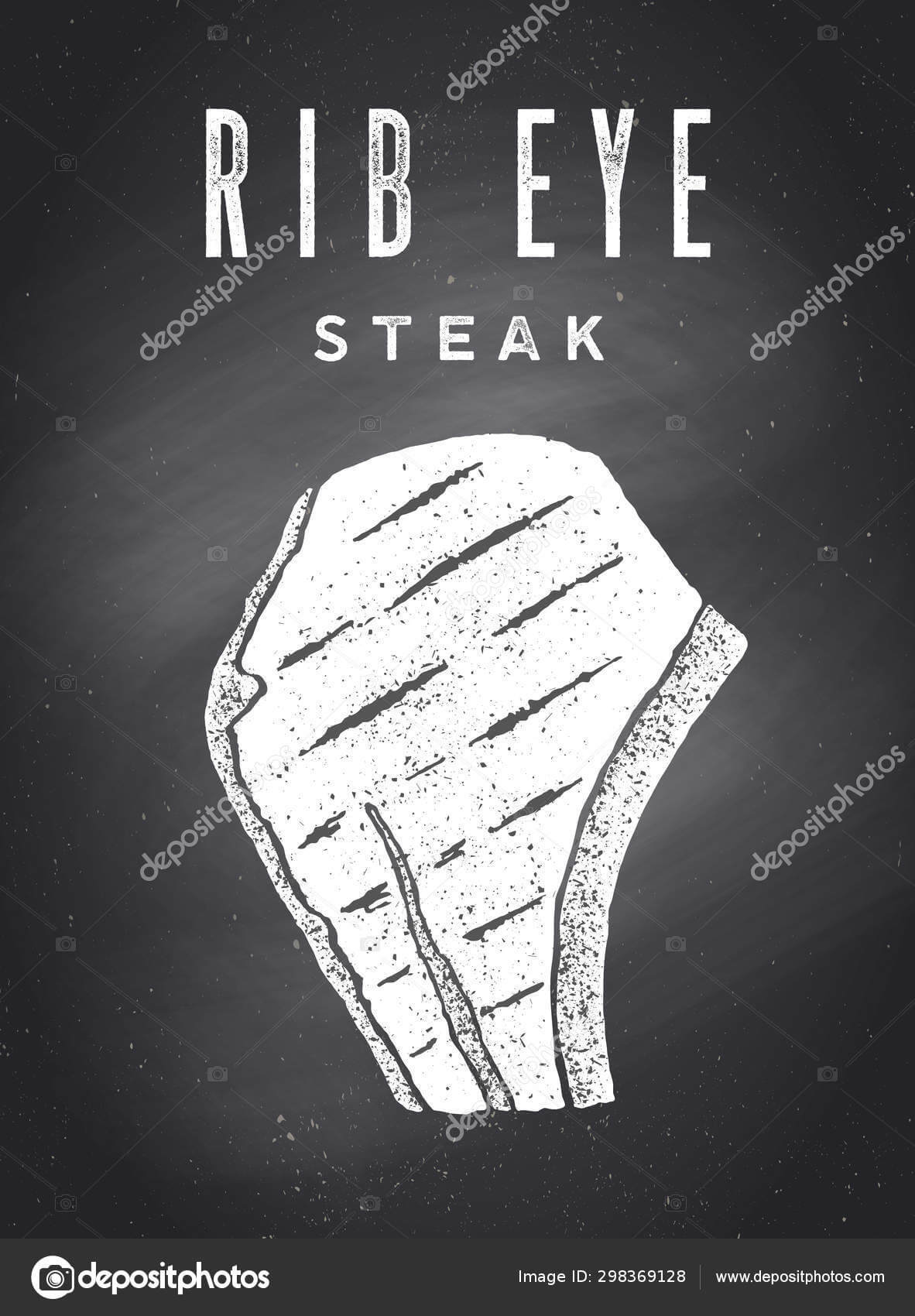 Steak Chalkboard Poster Steak Silhouette Text Rib Eye Steak Throughout Chalkboard Poster Template